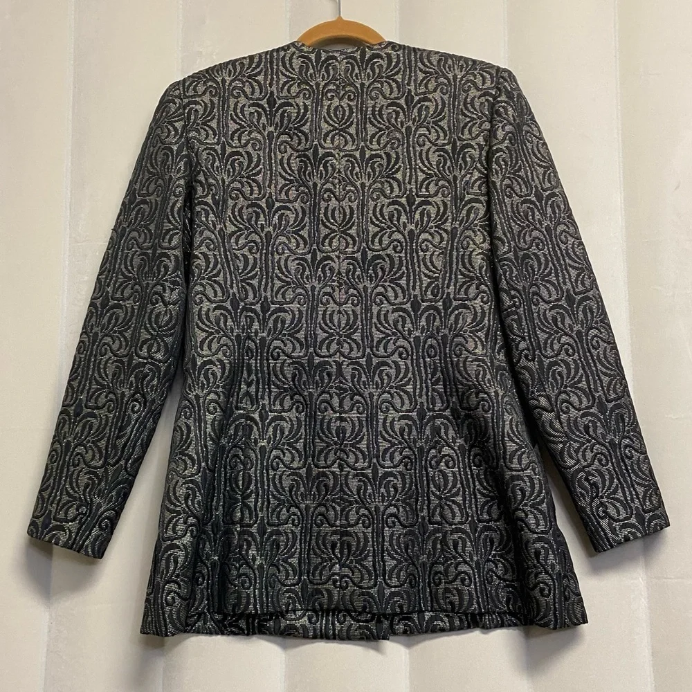 Vintage Mary McFadden Neiman Marcus Womens Blazer Jacket Sz 12 Brocade Old Money